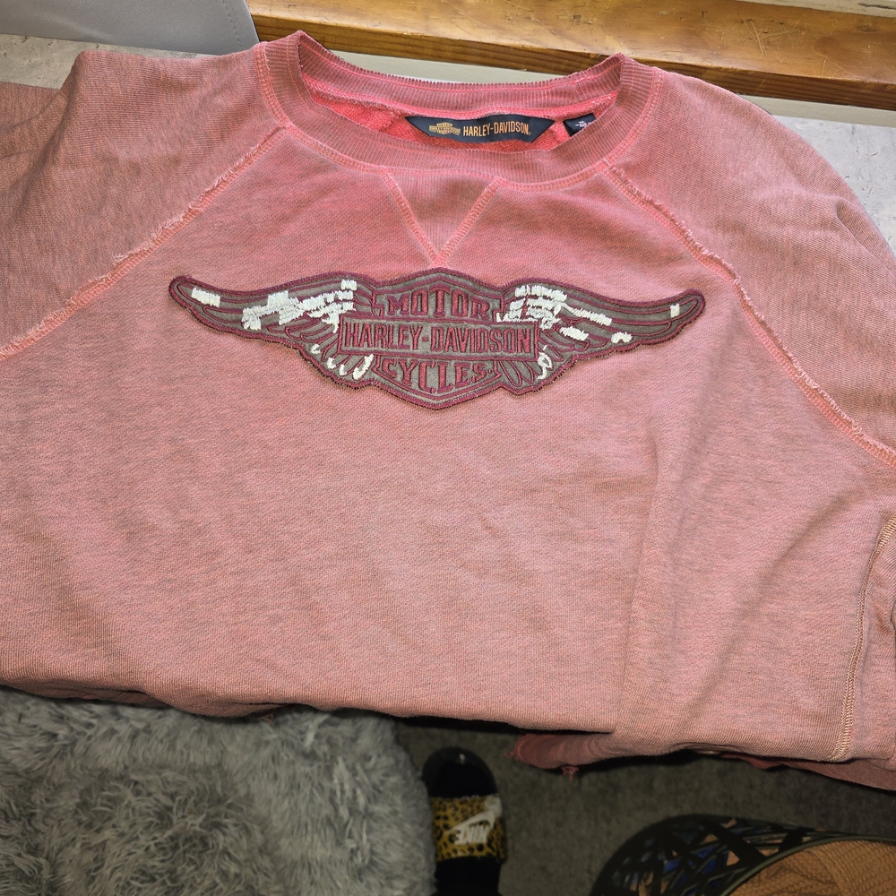 Harley-Davidson Coral Sweatshirt with Winged Logo
